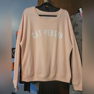 "Cat Person" light pink sweater